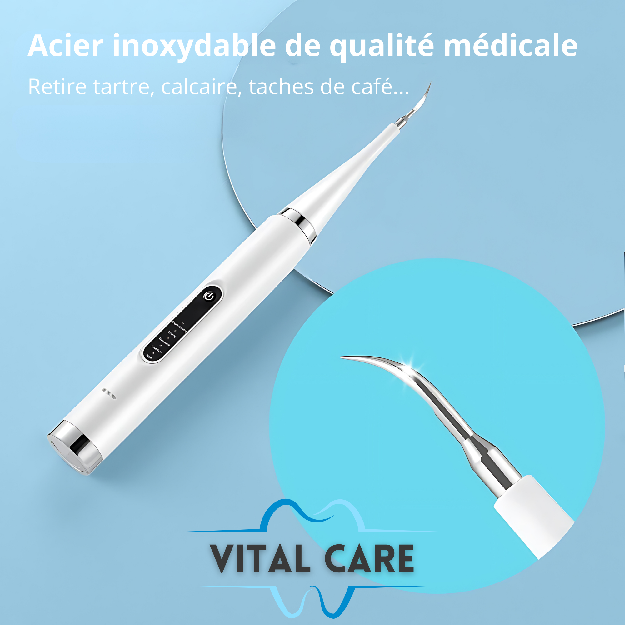 VITAL CARE | Kit dentaire ultime 2 en 1 : blanchiment et nettoyage efficaces