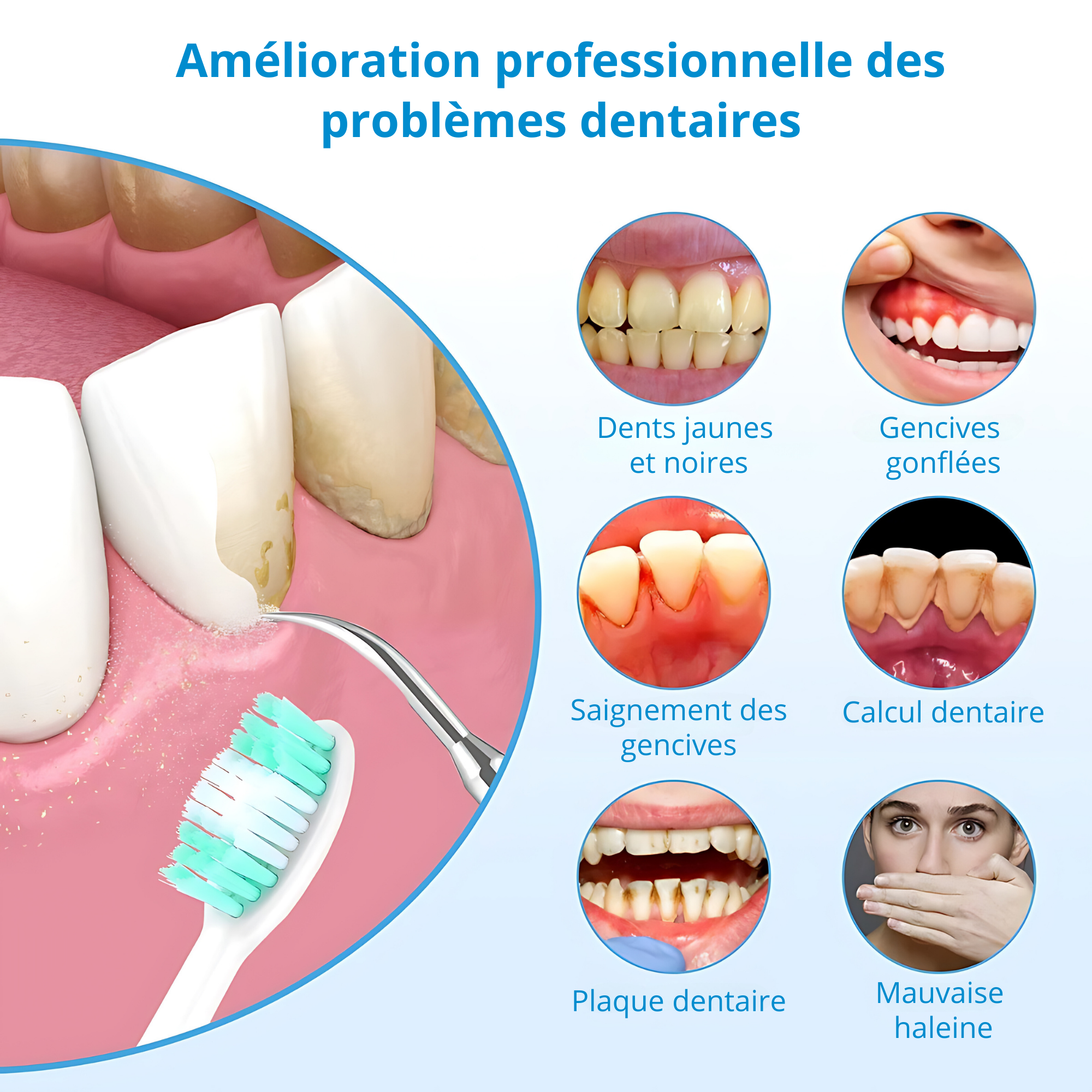 VITAL CARE | Kit dentaire ultime 2 en 1 : blanchiment et nettoyage efficaces