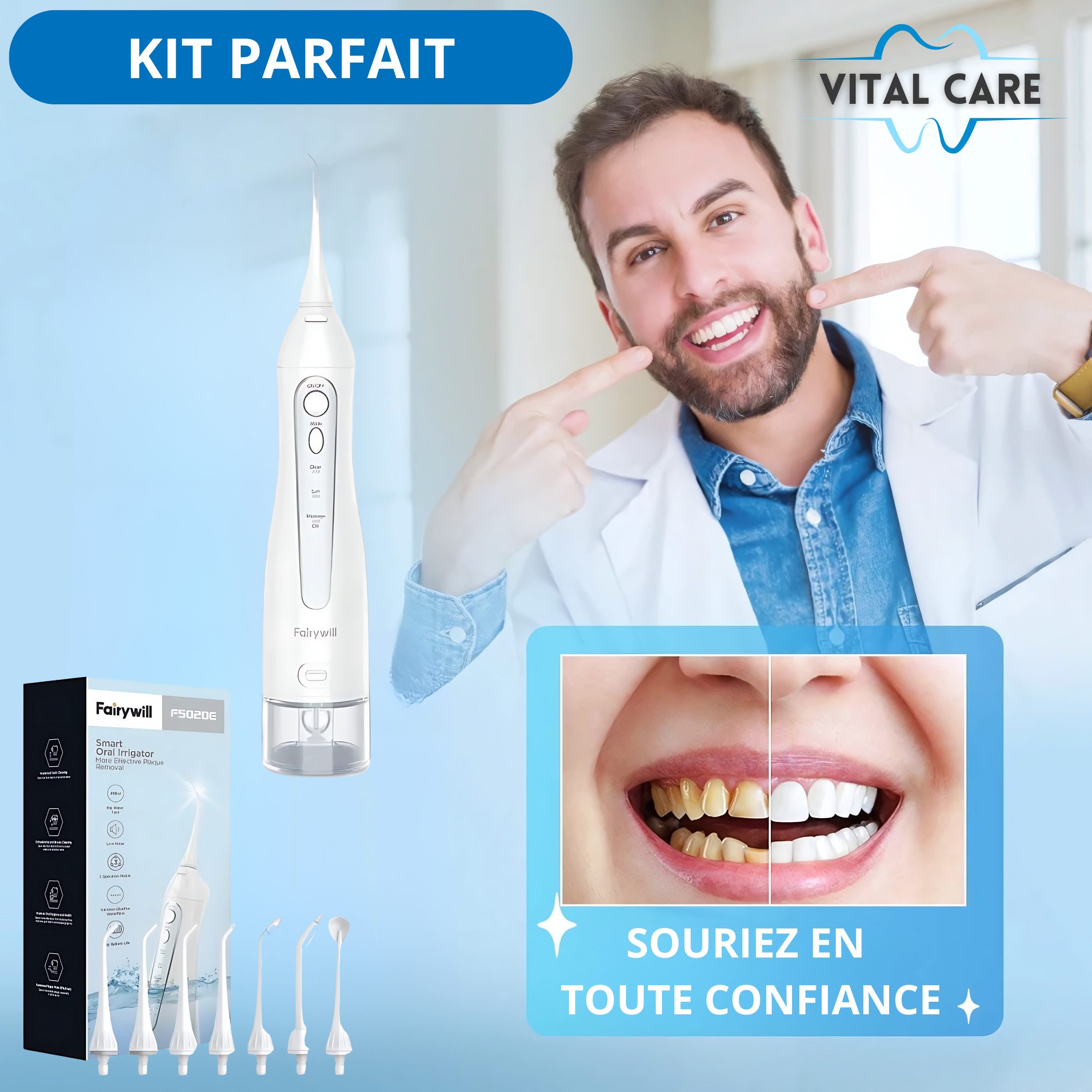 VITAL CARE | Hydropulseur : blanchiment et nettoyage efficaces