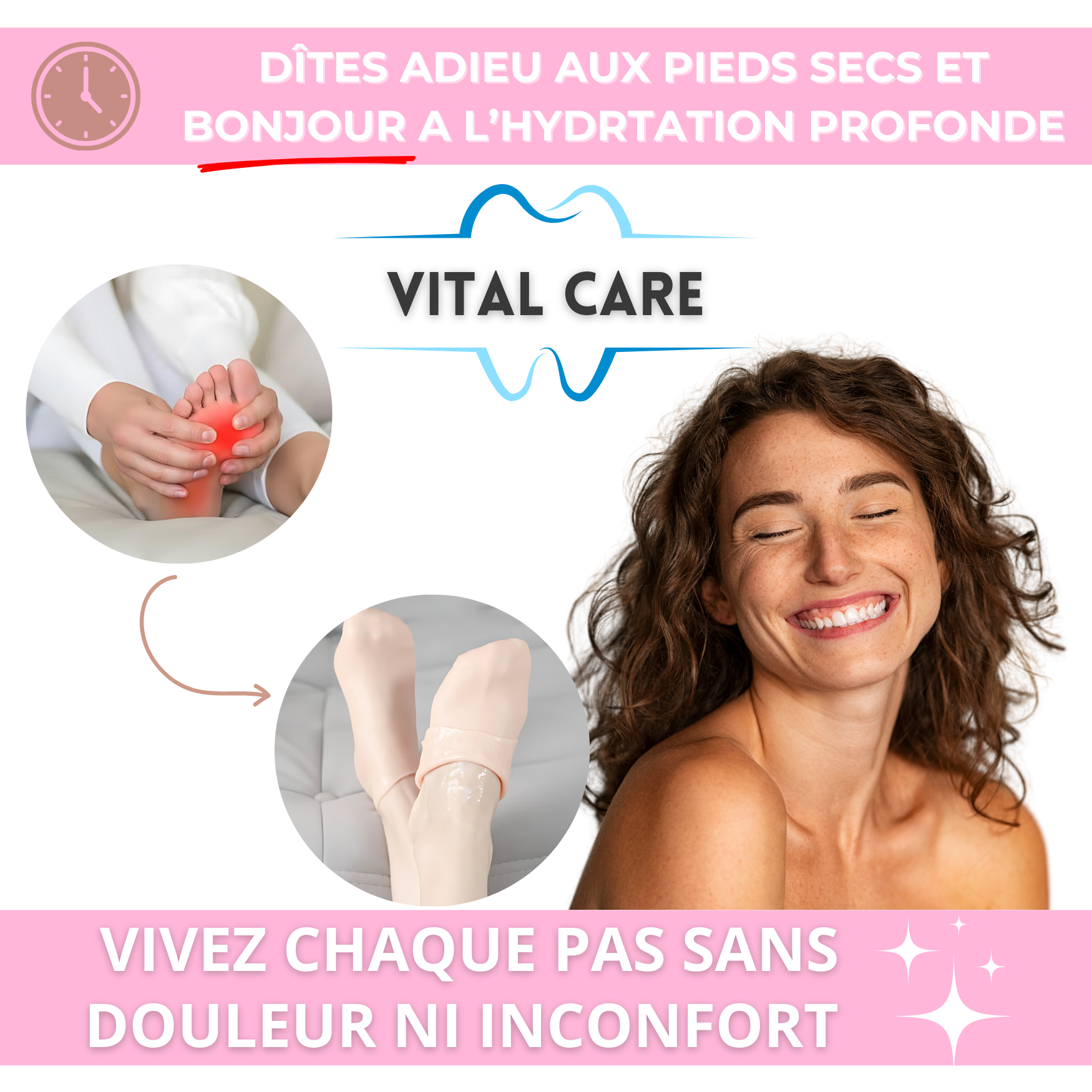 VITAL CARE | Chaussettes silicone pour de jolis pieds en bonne santé