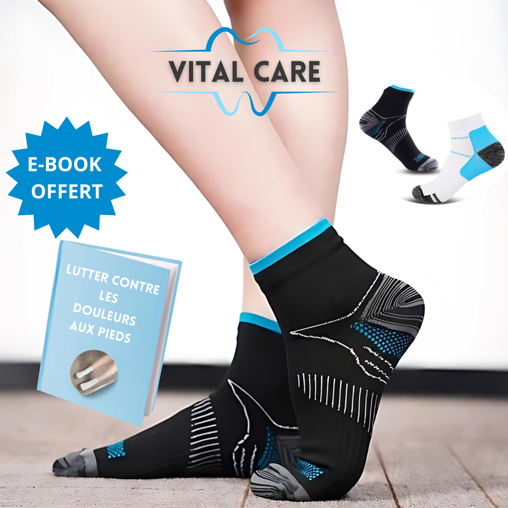 VITAL CARE | Chaussettes silicone pour de jolis pieds en bonne santé