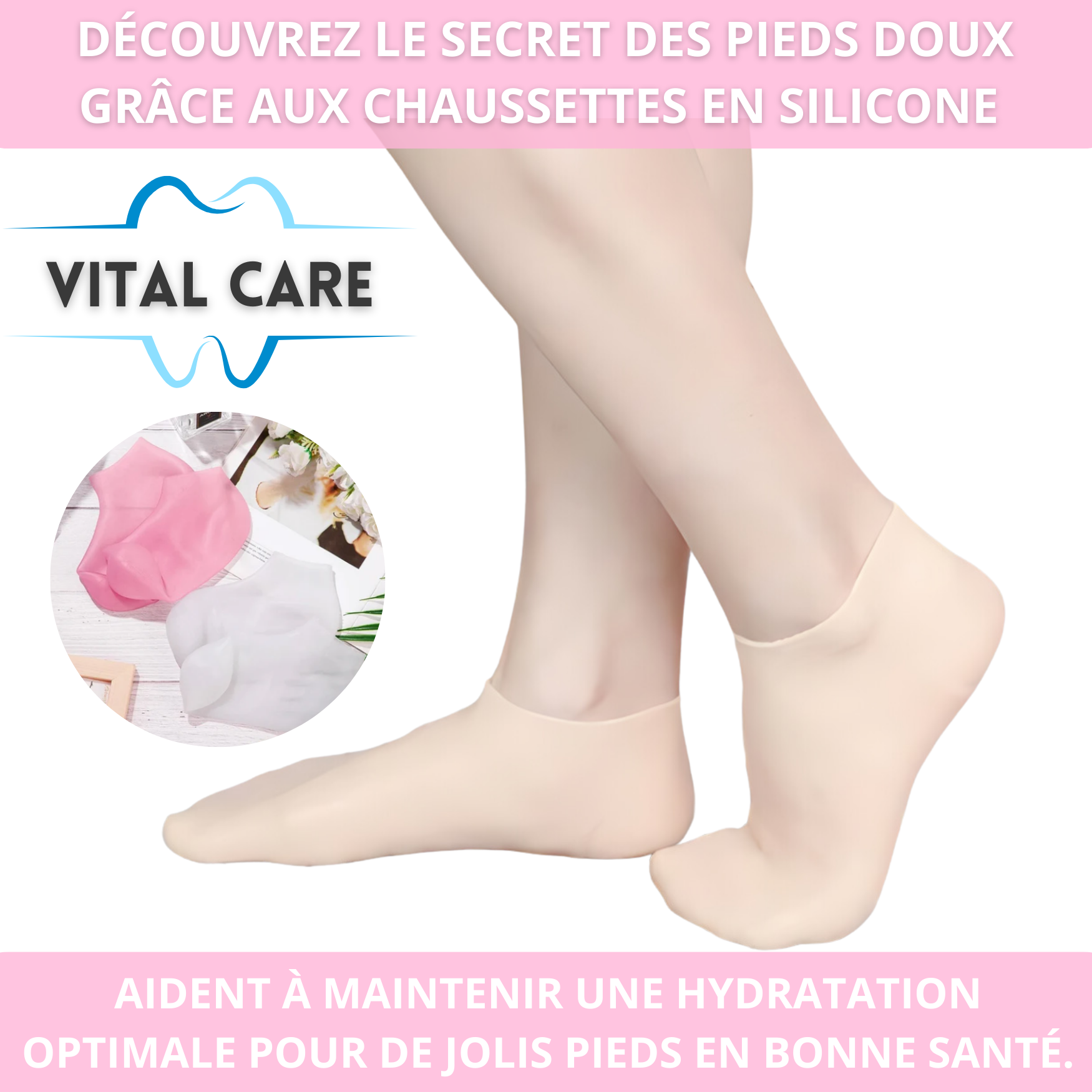 VITAL CARE | Chaussettes silicone pour de jolis pieds en bonne santé